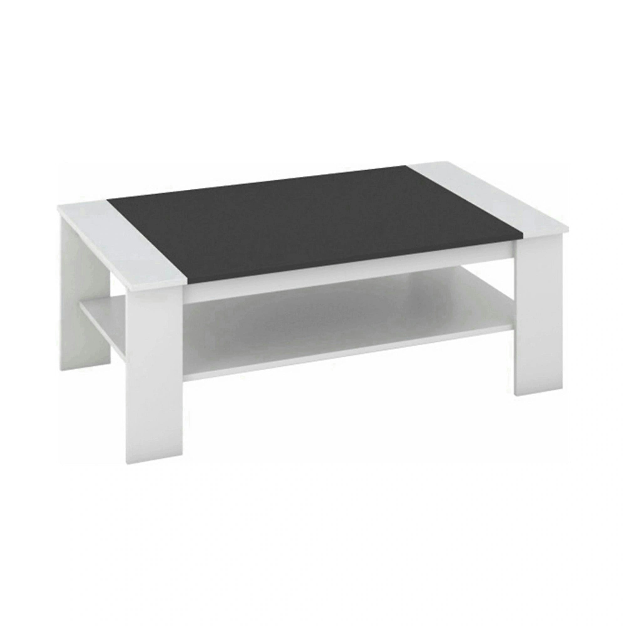 Masuta de cafea BAKER, alb/negru, PAL melaminat/canturi/ABS, 120x71x44 cm