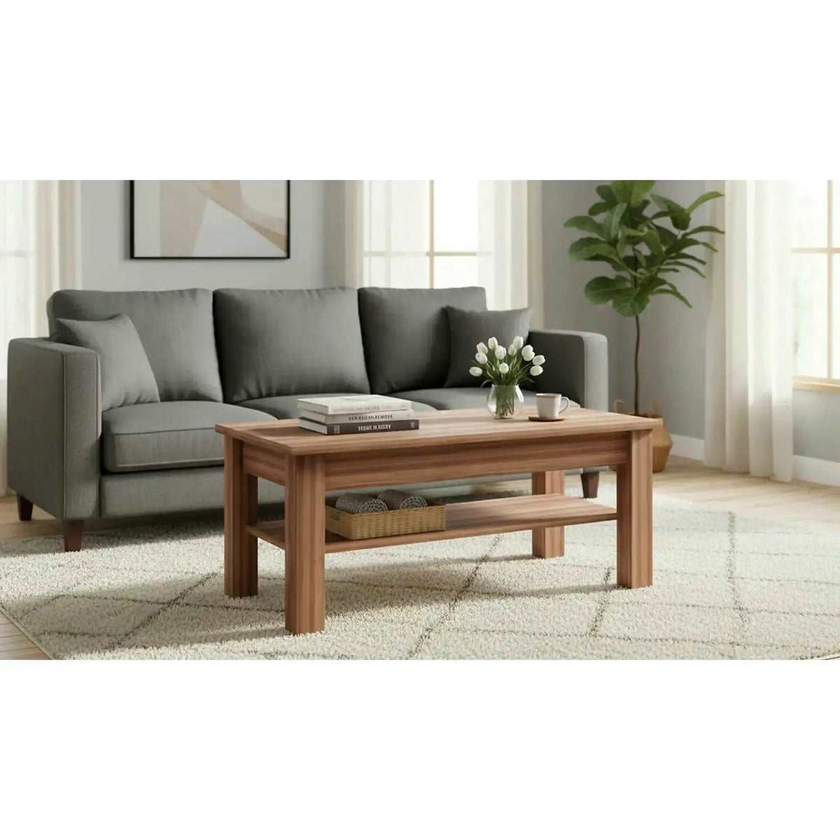 Masuta de cafea CHERIS 9, prun, DTD laminat, 110x61x48 cm