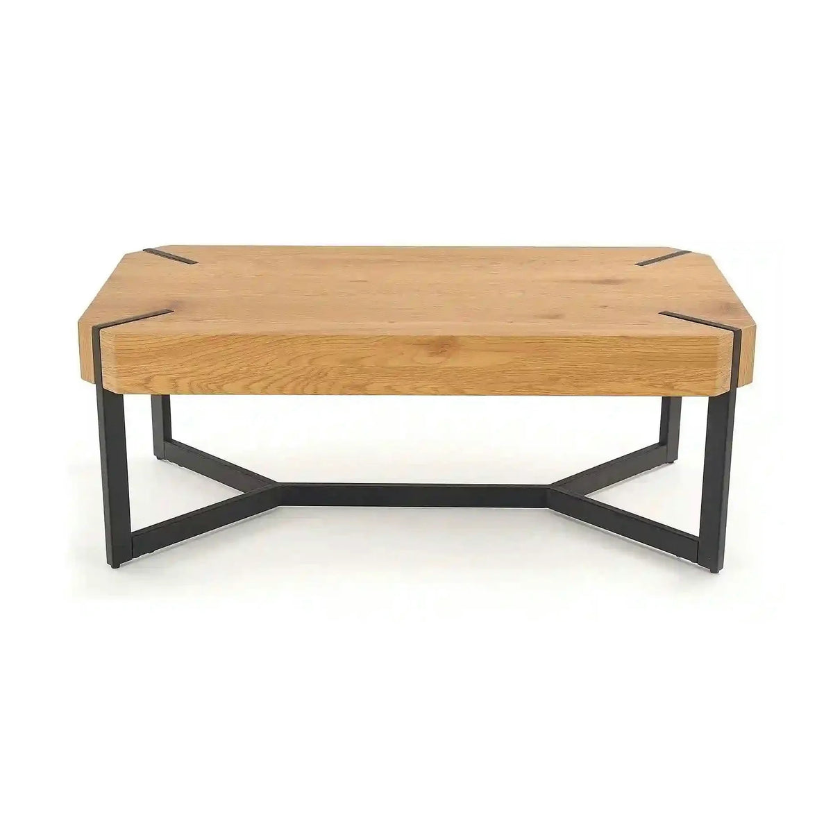 Masuta de cafea dreptughiulara LAVIDA, stejar auriu/negru, 110x60x43 cm