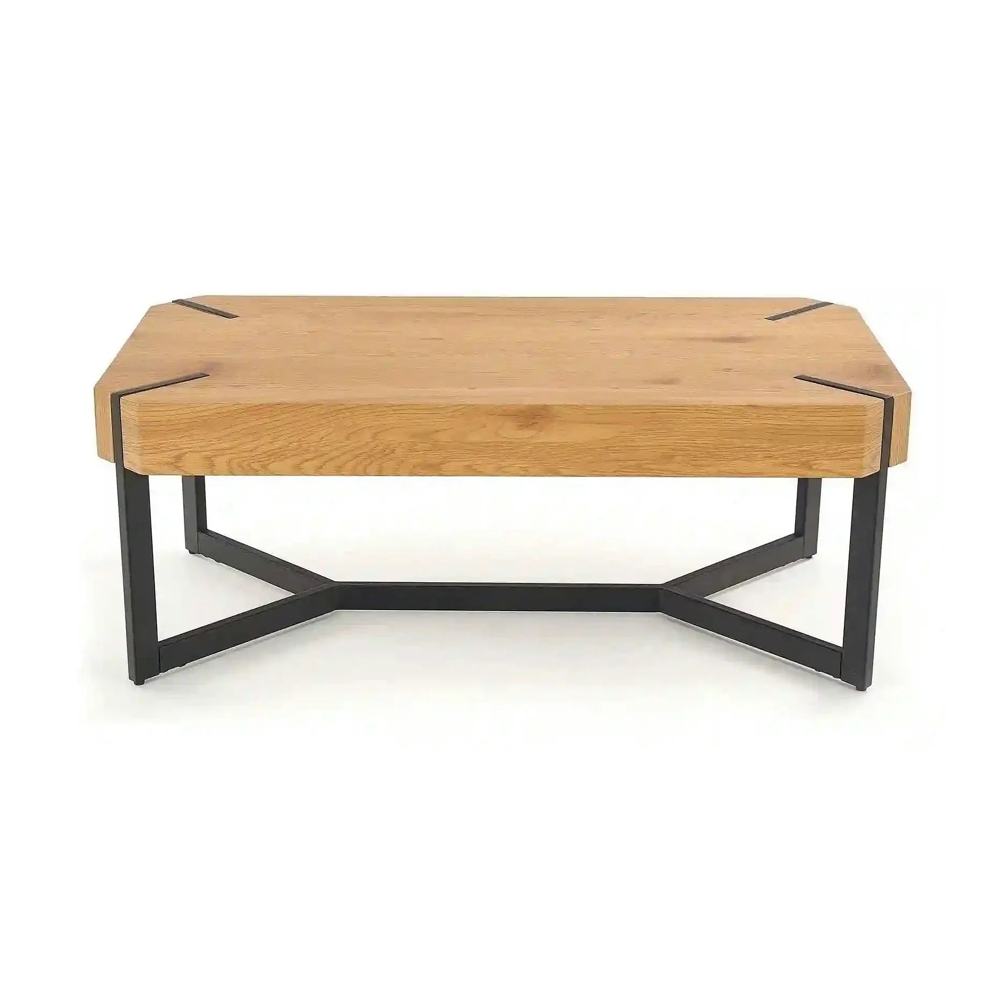 Masuta de cafea dreptughiulara LAVIDA, stejar auriu/negru, 110x60x43 cm
