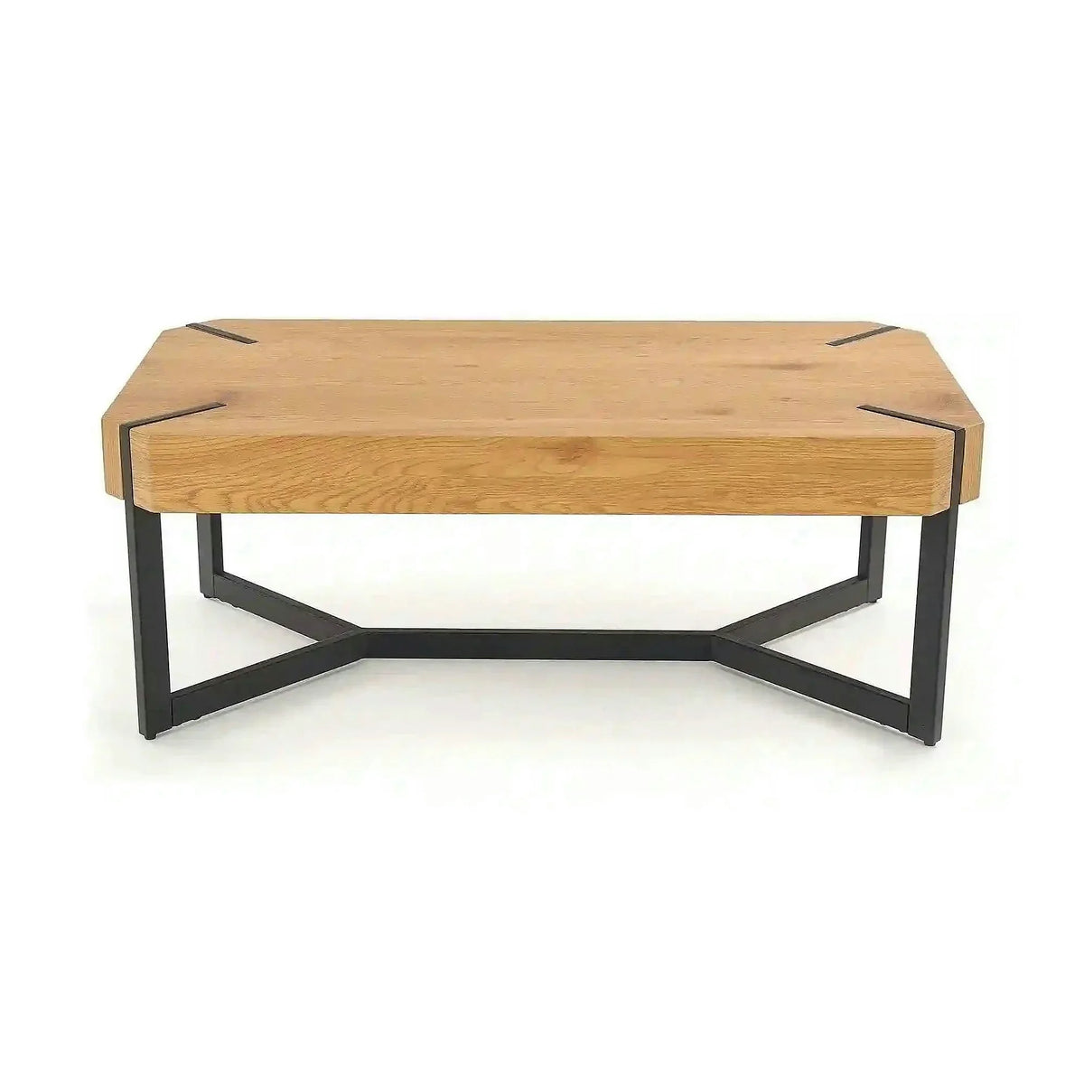 Masuta de cafea dreptughiulara LAVIDA, stejar auriu/negru, 110x60x43 cm