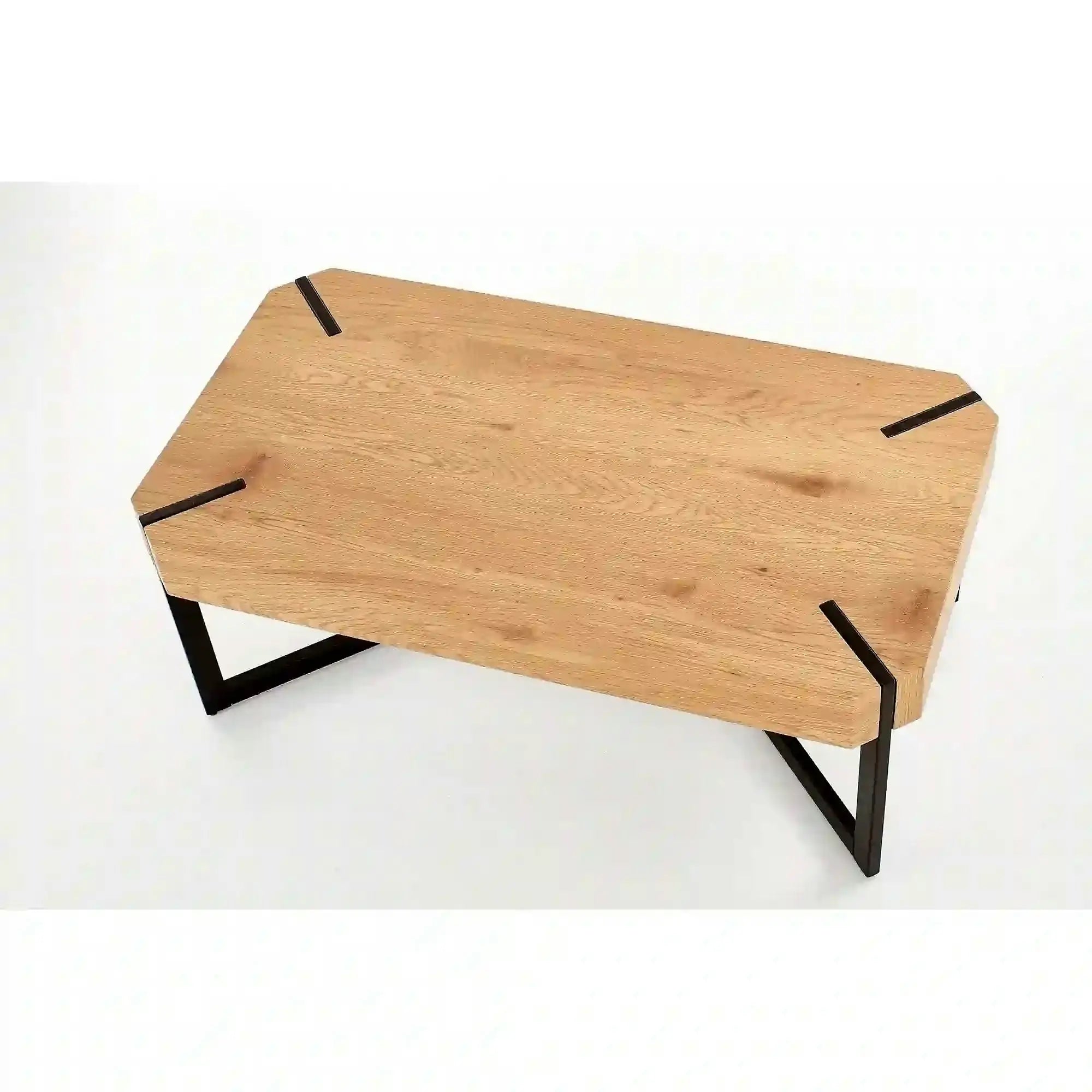 Masuta de cafea dreptughiulara LAVIDA, stejar auriu/negru, 110x60x43 cm