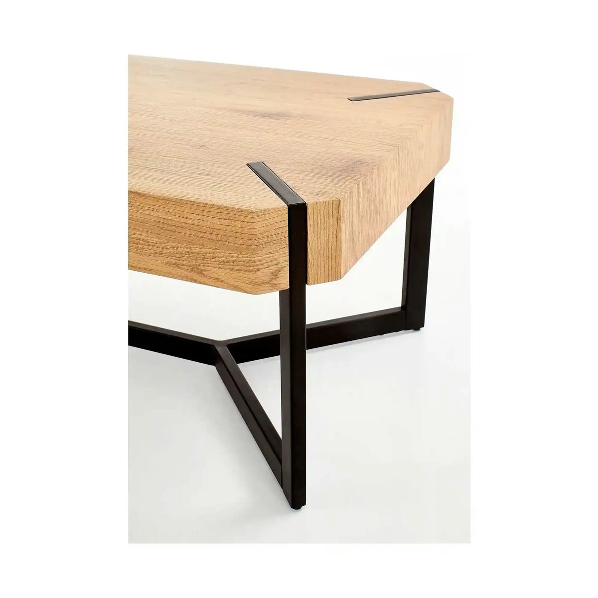 Masuta de cafea dreptughiulara LAVIDA, stejar auriu/negru, 110x60x43 cm