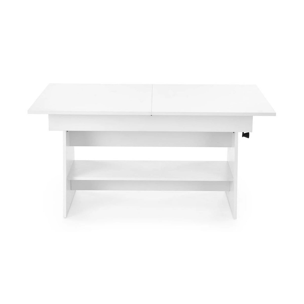 Masuta de cafea extensibila ERIKA, alb, PAL laminat, 120/160x70x61/72 cm