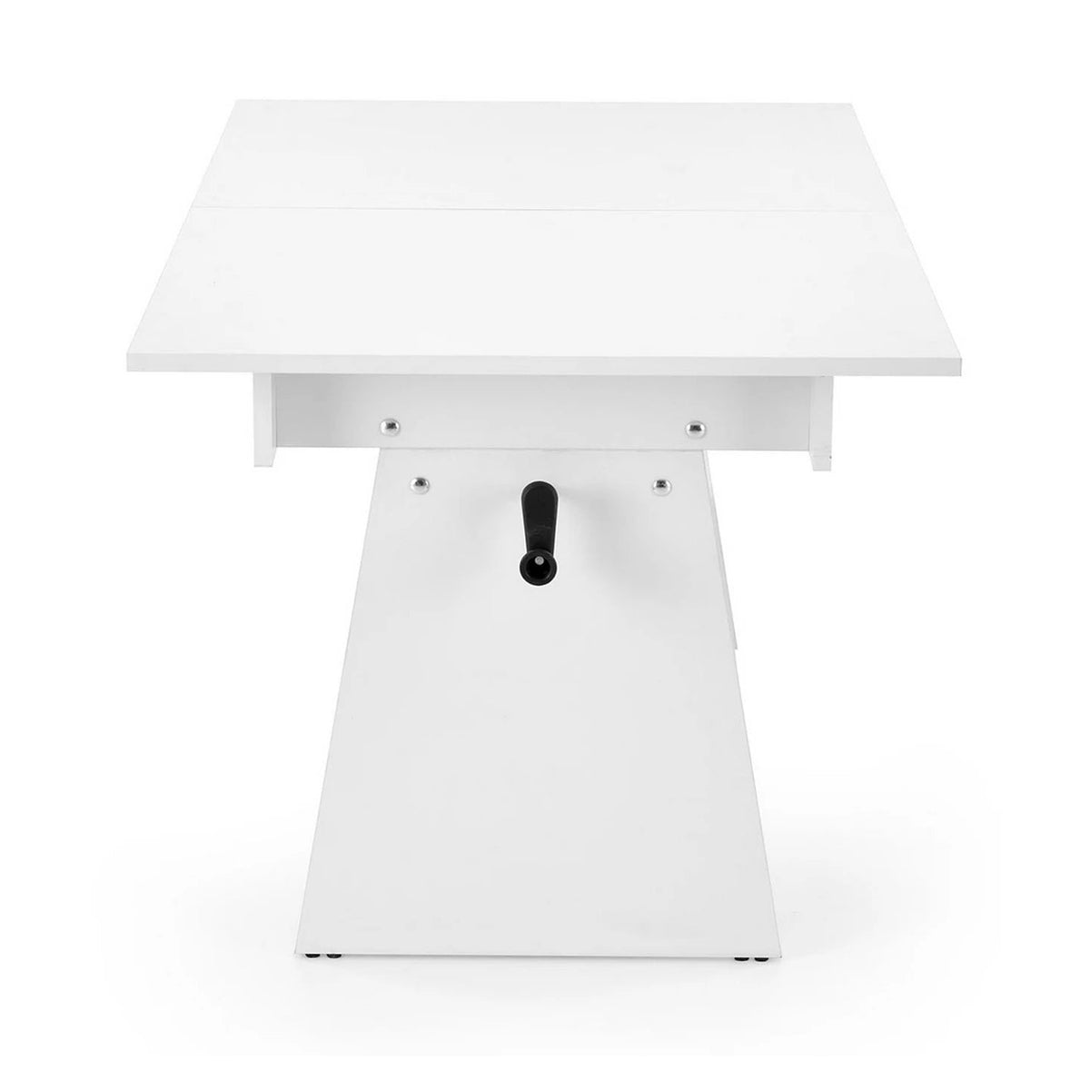 Masuta de cafea extensibila ERIKA, alb, PAL laminat, 120/160x70x61/72 cm