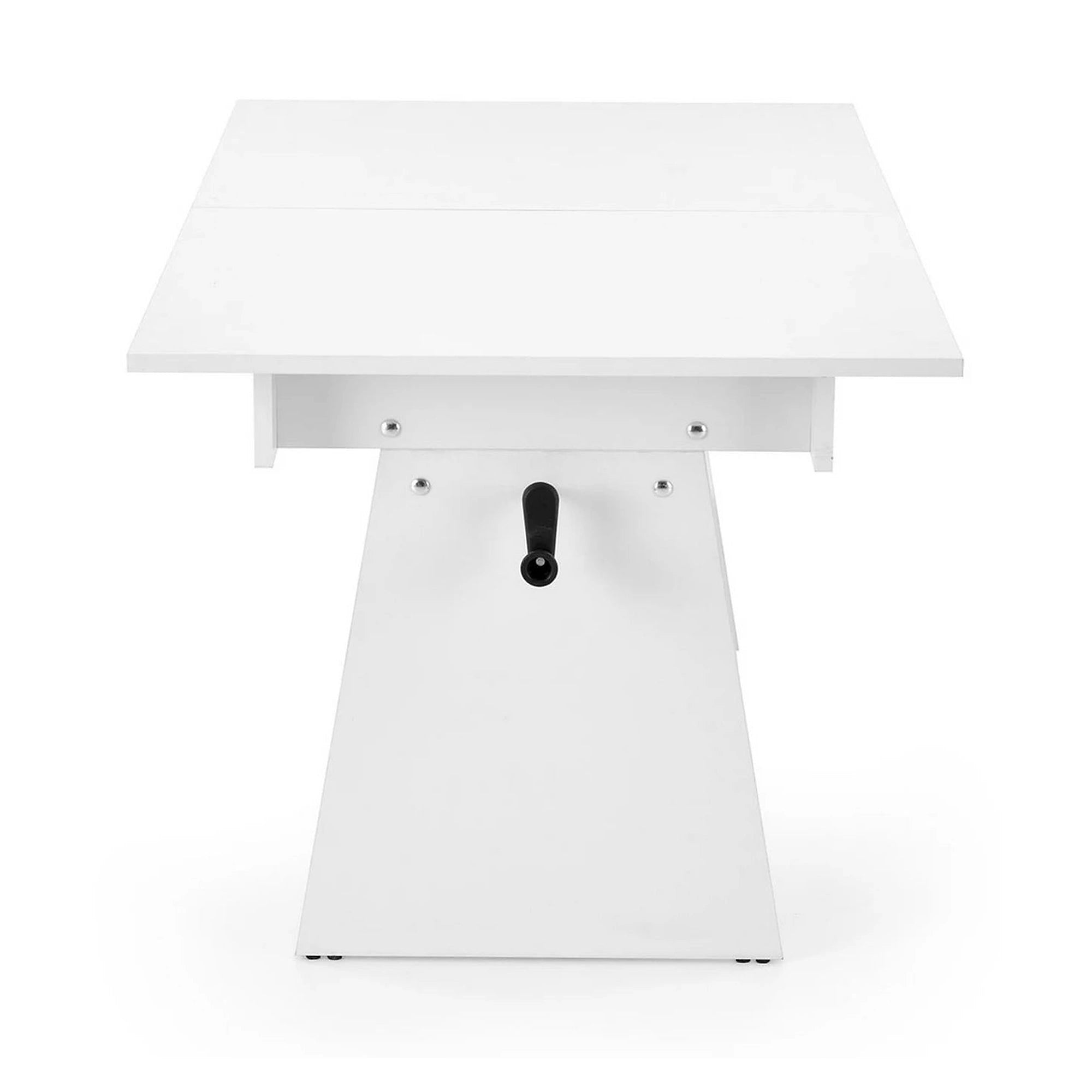 Masuta de cafea extensibila ERIKA, alb, PAL laminat, 120/160x70x61/72 cm