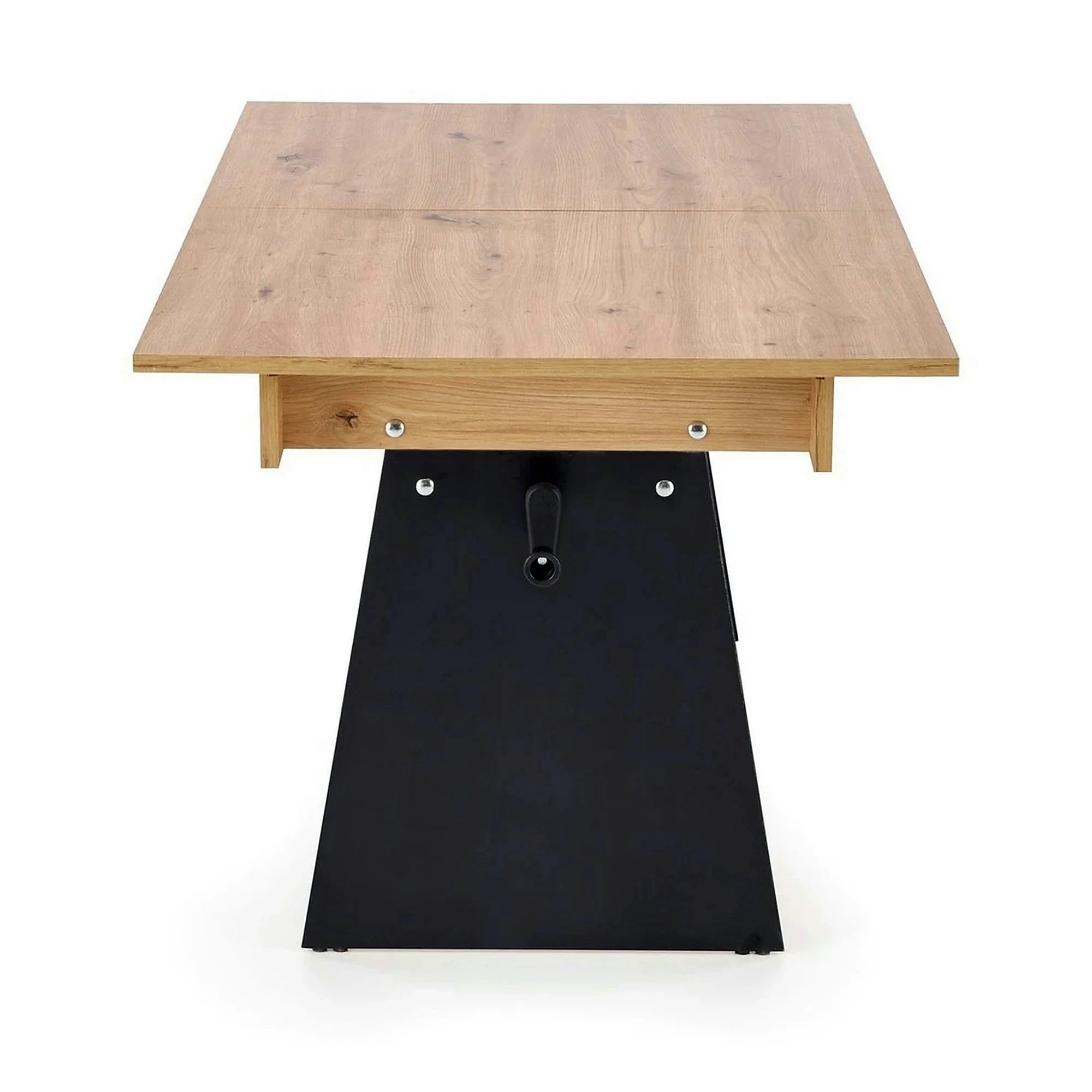 Masuta de cafea extensibila ERIKA, stejar artisan/negru, PAL laminat, 120/160x70x61/72 cm
