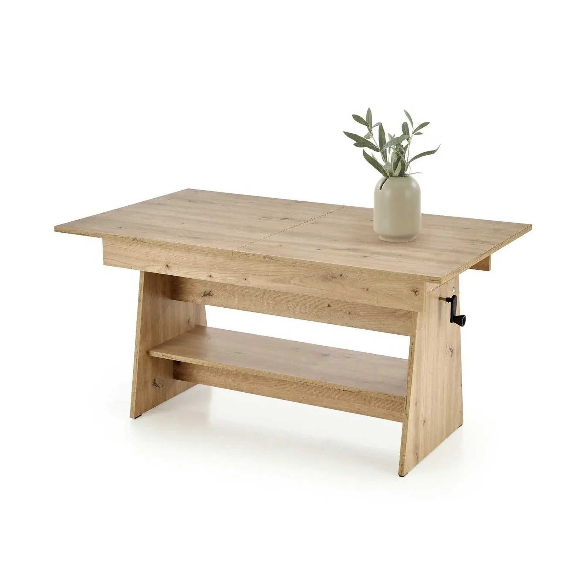 Masuta de cafea extensibila ERIKA, stejar artisan, PAL laminat, 120/160x70x61/72 cm