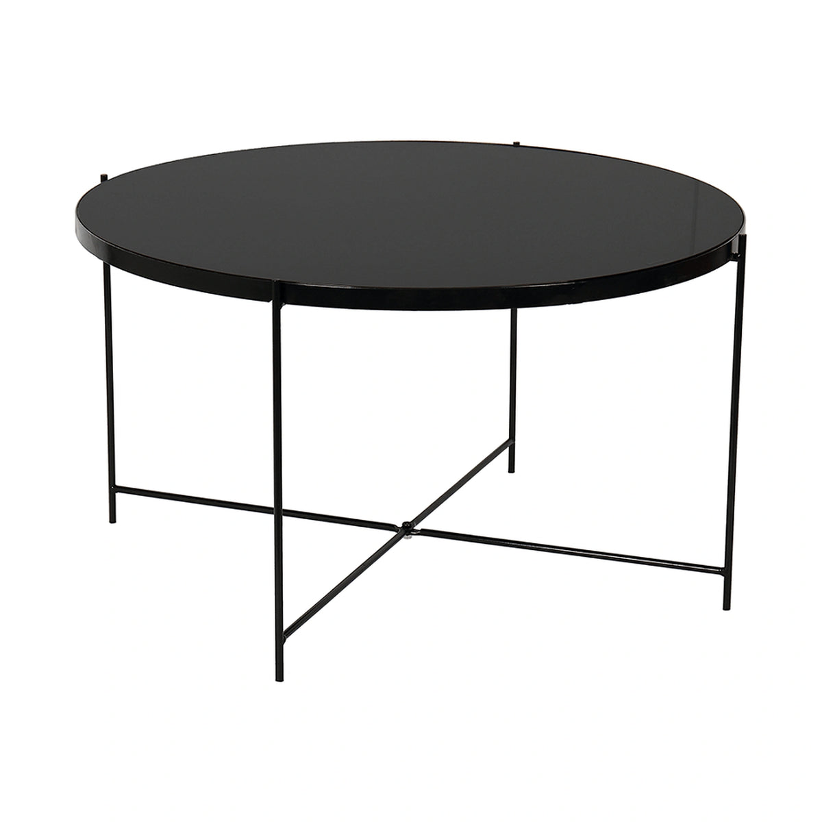 Masuta de cafea KURTIS, negru, sticla/metal, 60x60x40 cm