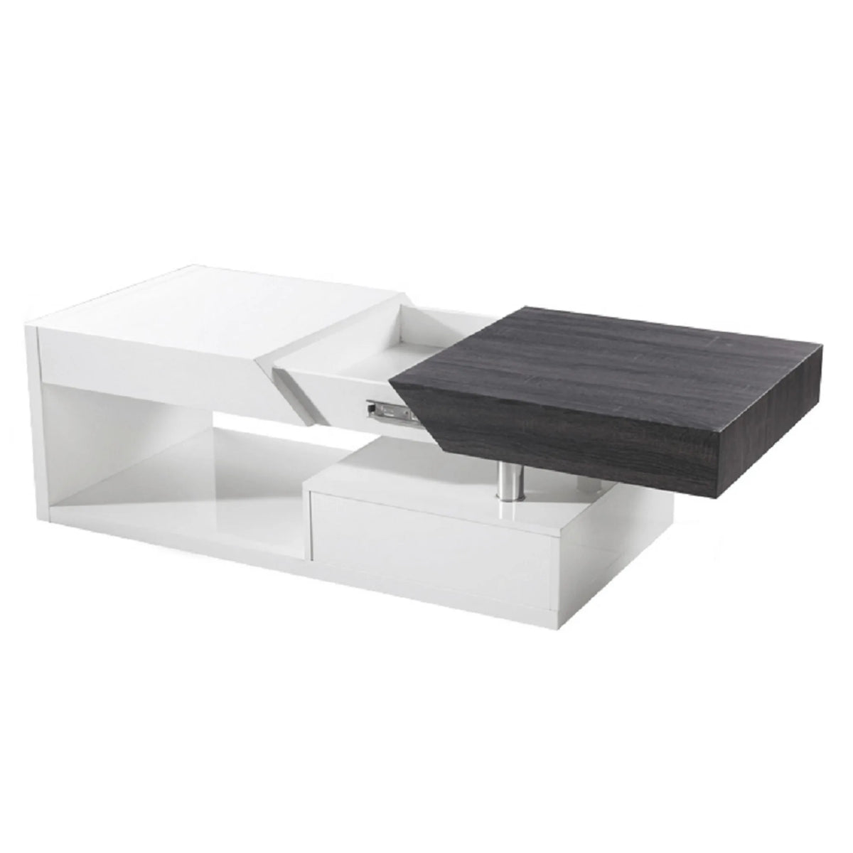 Masuta de cafea MELIDA, alb/gri, 120x60x43 cm