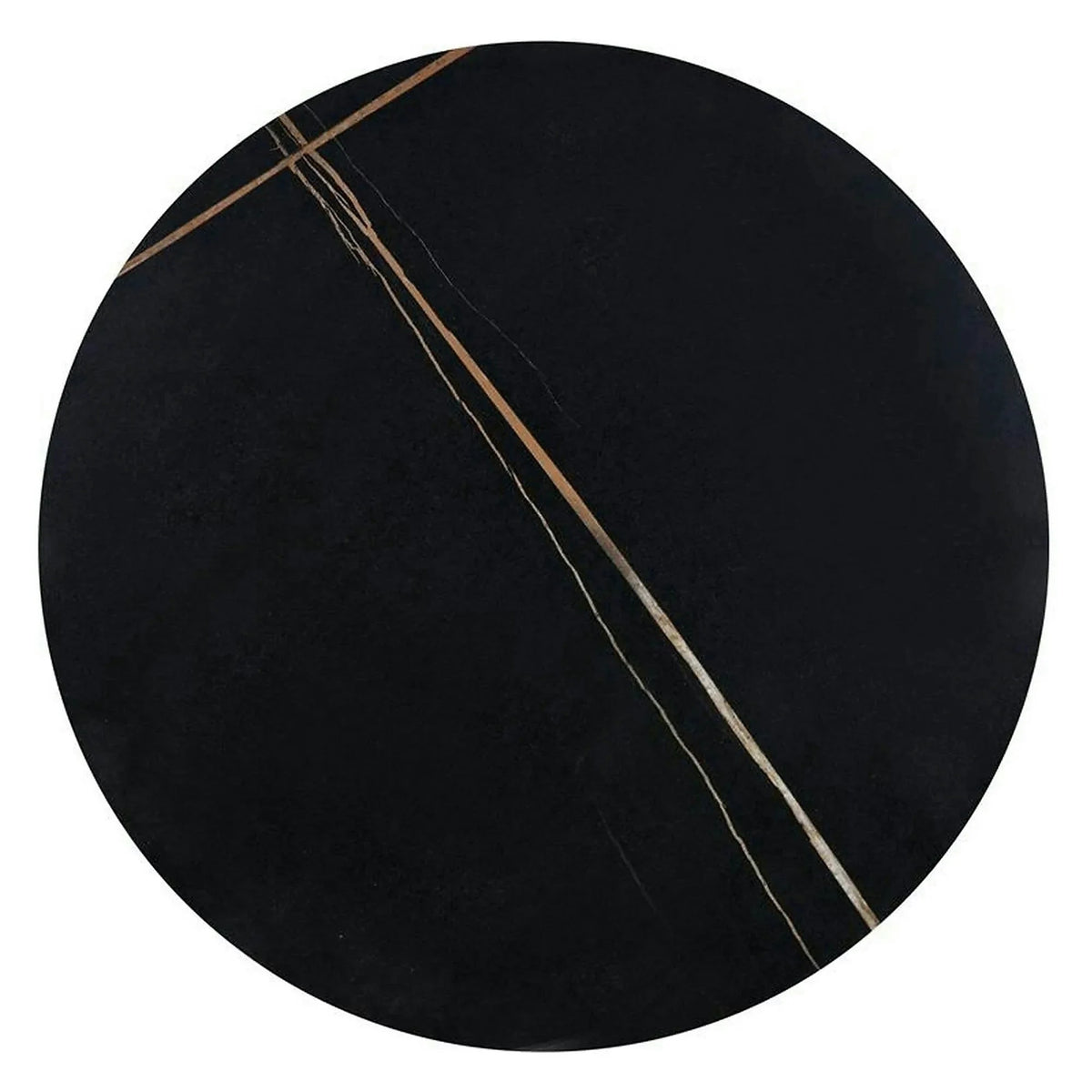 Masuta de cafea metal/ceramica SCALITA, negru cu efect de marmura/auriu, 50x50x57 cm