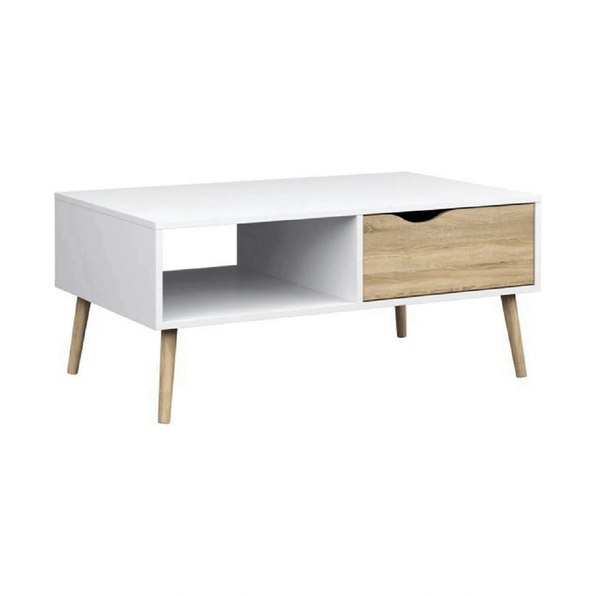 Masuta de cafea OSLO 75384, stejar sonoma/alb, PAL melaminat, 99x60x43 cm