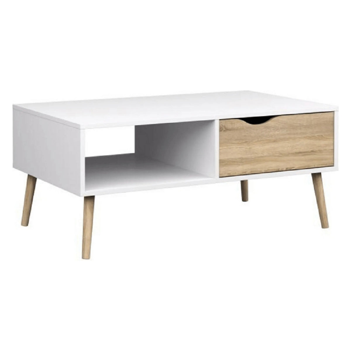 Masuta de cafea OSLO 75384, stejar sonoma/alb, PAL melaminat, 99x60x43 cm