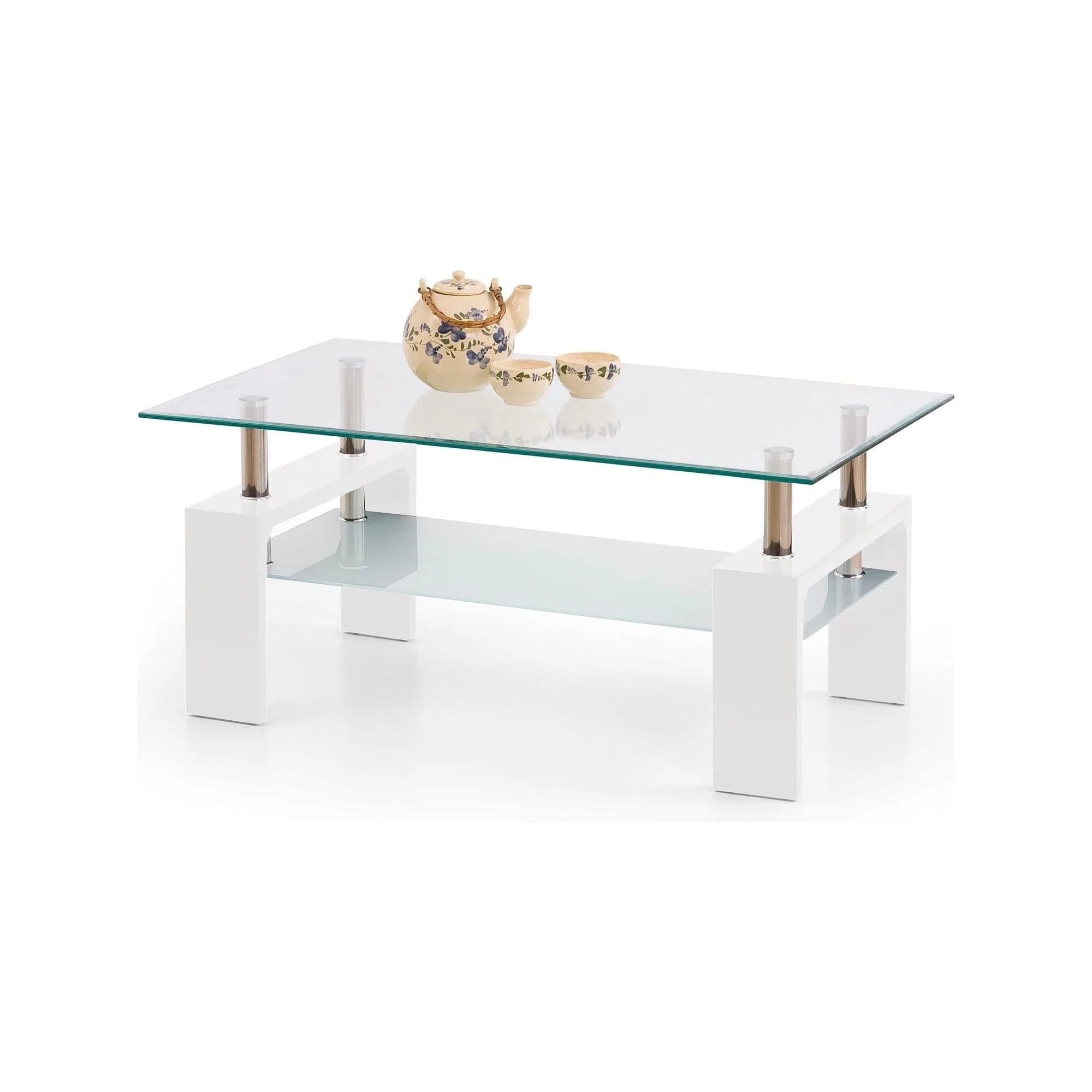 Masuta DIANA INTRO, transparent/alb, 100x60x45 cm