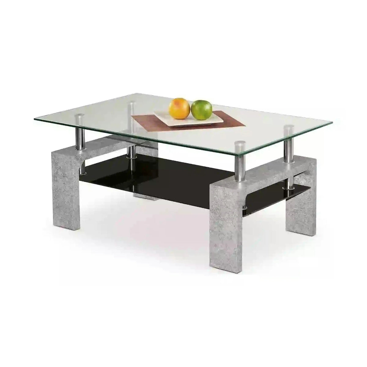 Masuta DIANA INTRO, transparent/gri beton, 100x60x45 cm
