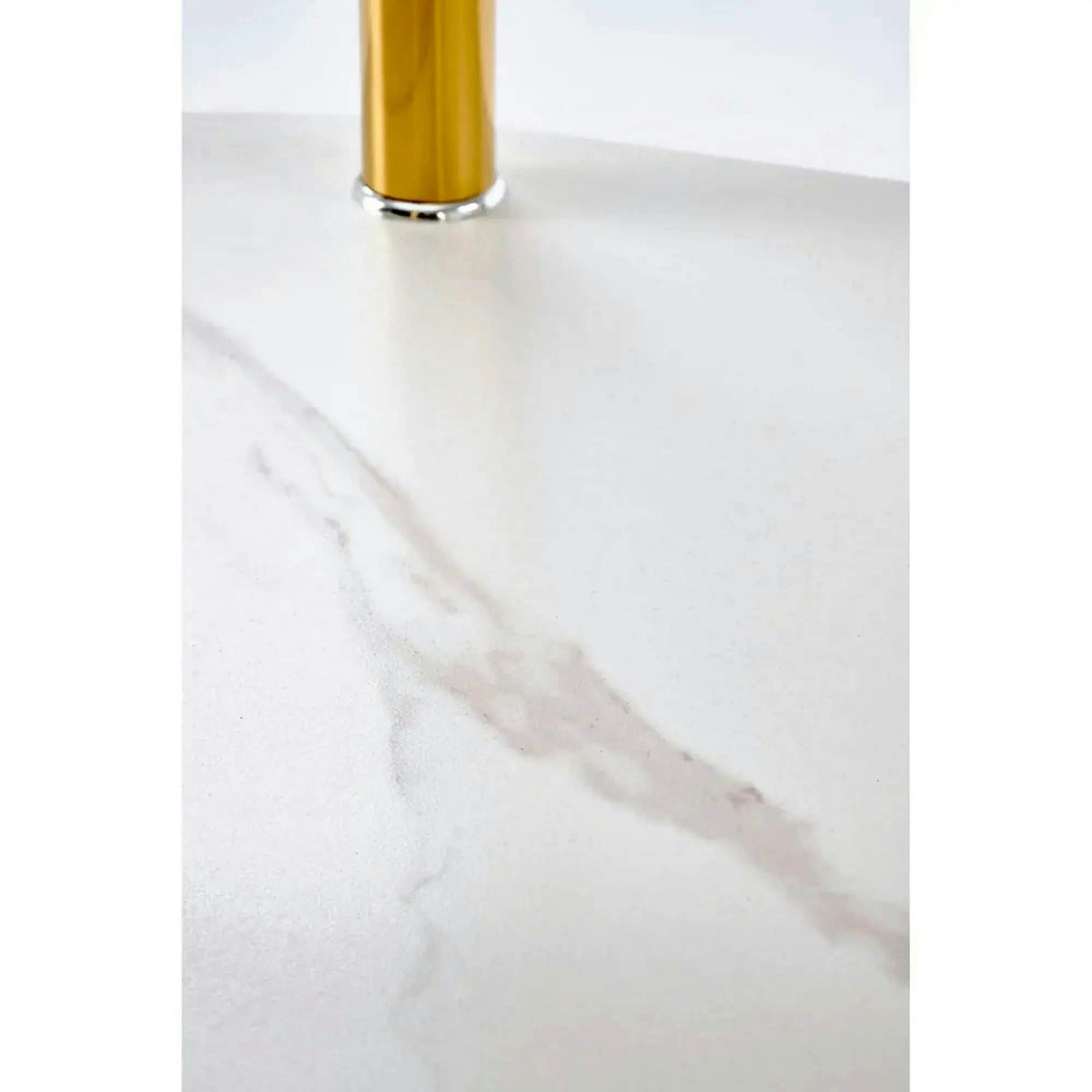 Masuta DUCAT, transparent/auriu, sticla/otel, 100x50x51 cm