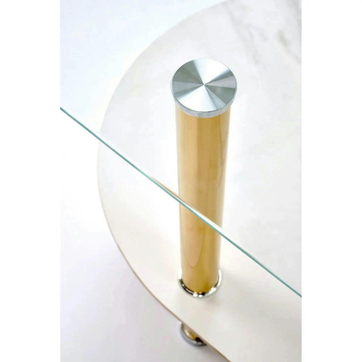 Masuta DUCAT, transparent/auriu, sticla/otel, 100x50x51 cm