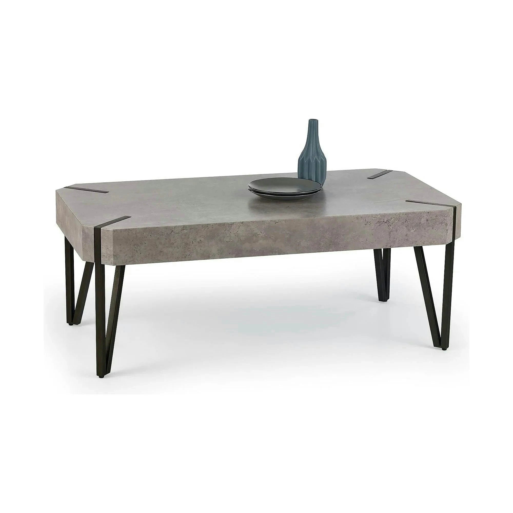Masuta EMILY GREY, gri/negru, 110x60x42 cm