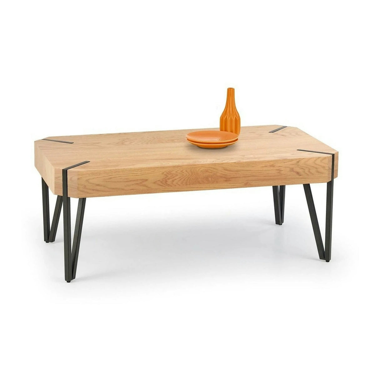 Masuta Emily, stejar auriu/negru, 110x60x42 cm