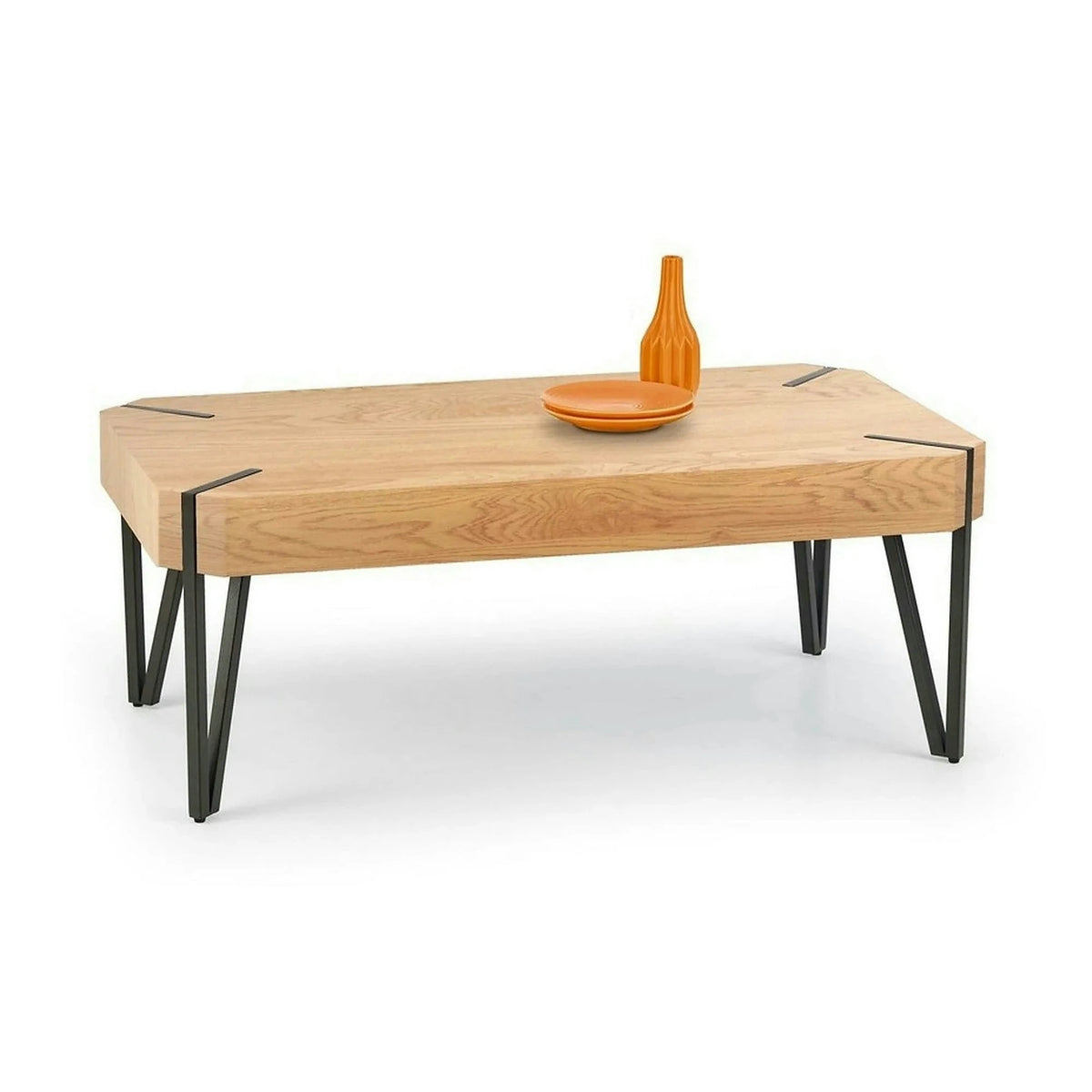 Masuta Emily, stejar auriu/negru, 110x60x42 cm