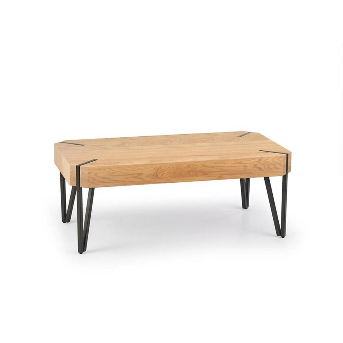 Masuta Emily, stejar auriu/negru, 110x60x42 cm