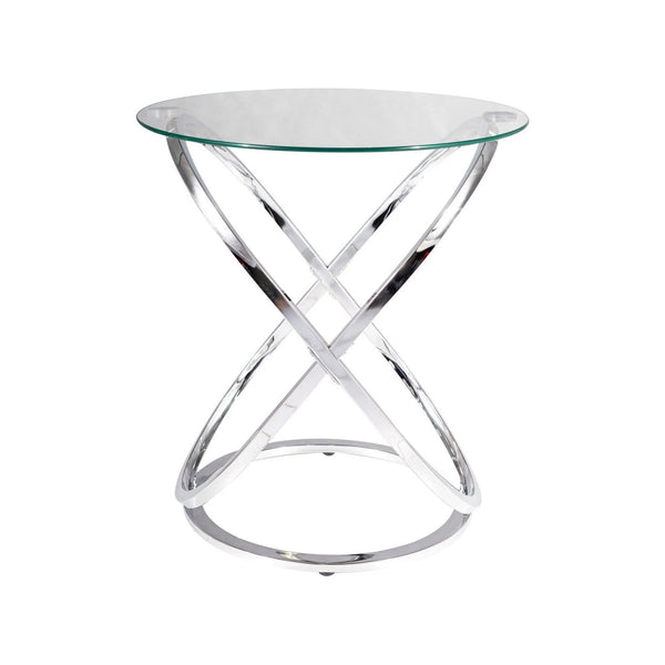 Masuta EOS C, transparent/crom, sticla securizata/metal, 52x56 cm