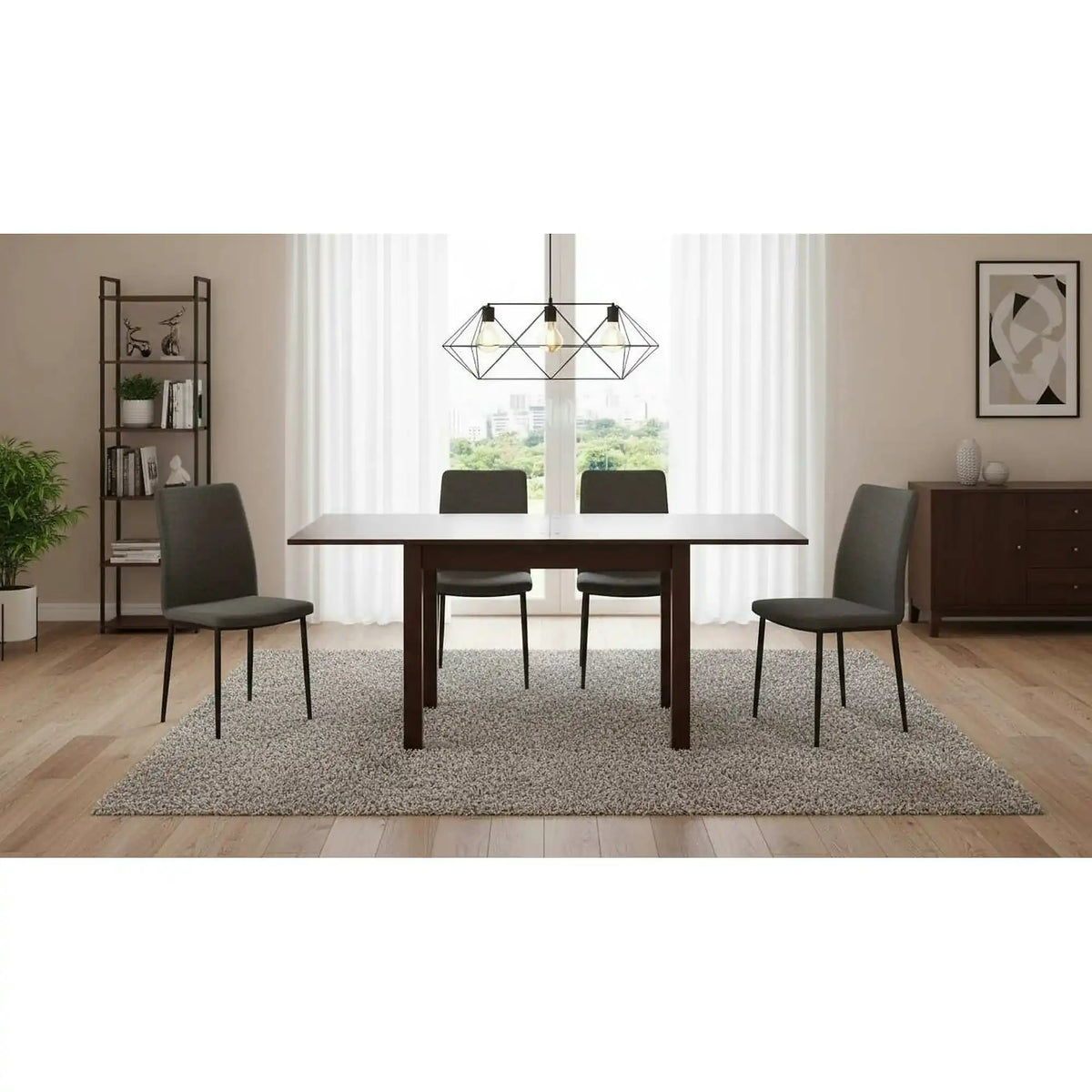 Masuta extensibila GRACJAN, nuc, PAL, 80/160x80x76 cm