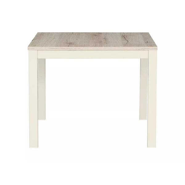 Masuta FROST L2, stejar alpin/alb, PAL/metal, 60x60x48 cm