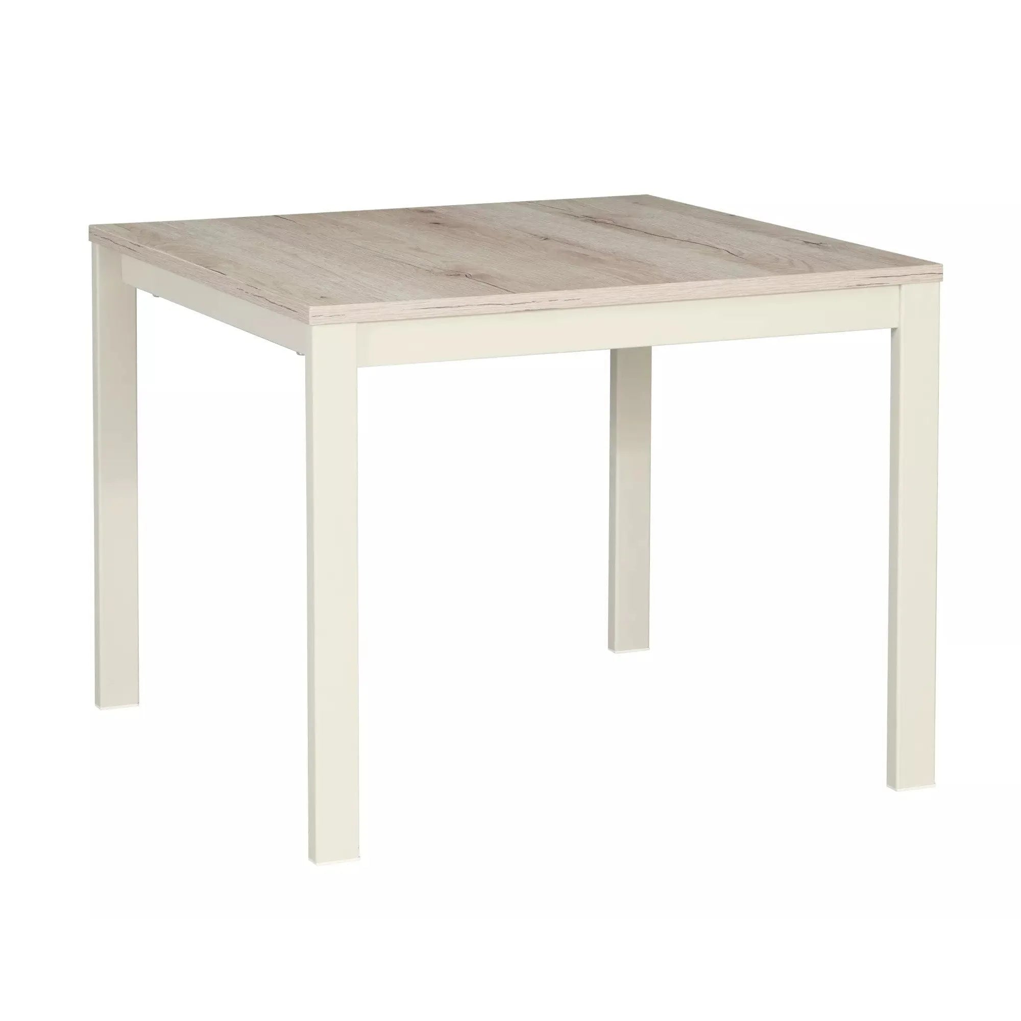 Masuta FROST L2, stejar alpin/alb, PAL/metal, 60x60x48 cm