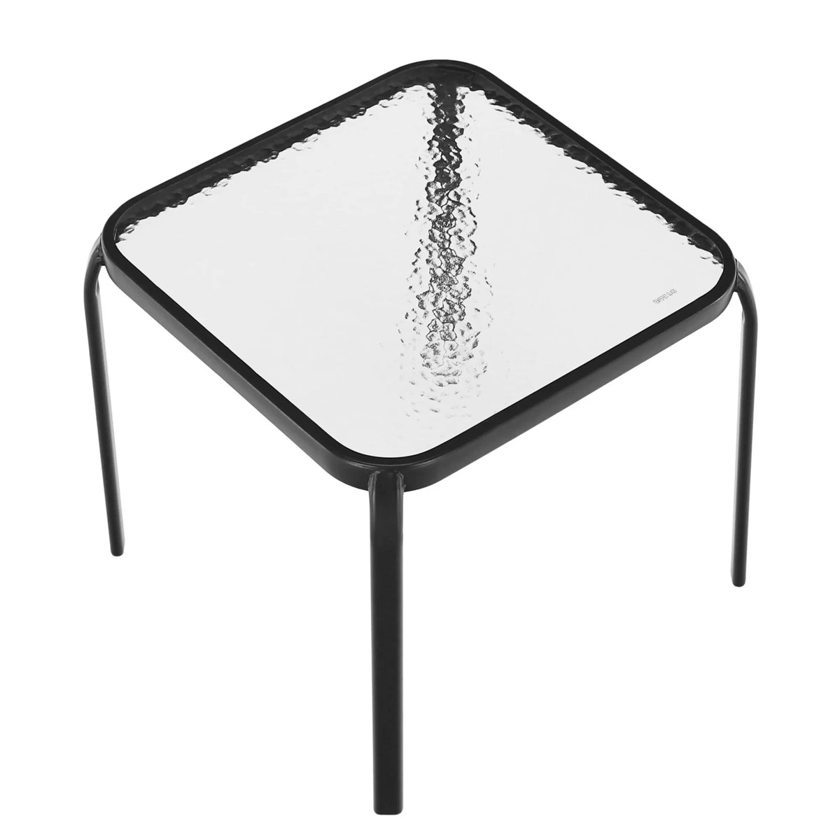 Masuta gradina RAMOL, negru, sticla securizata/otel, 50x50x46 cm
