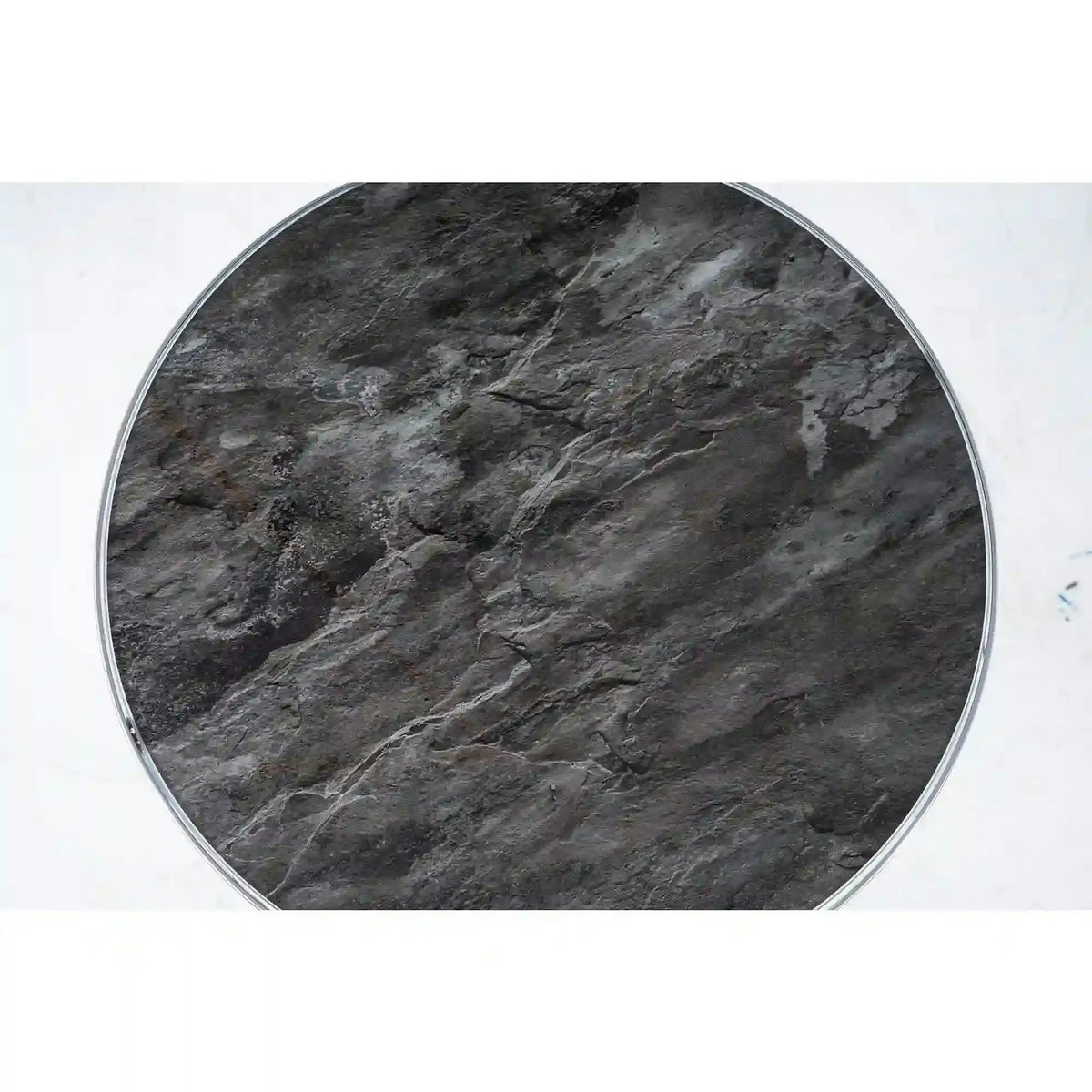 Masuta IBIZA C, gri cu efect de marmura/auriu,  sticla securizata/metal, 42x51 cm