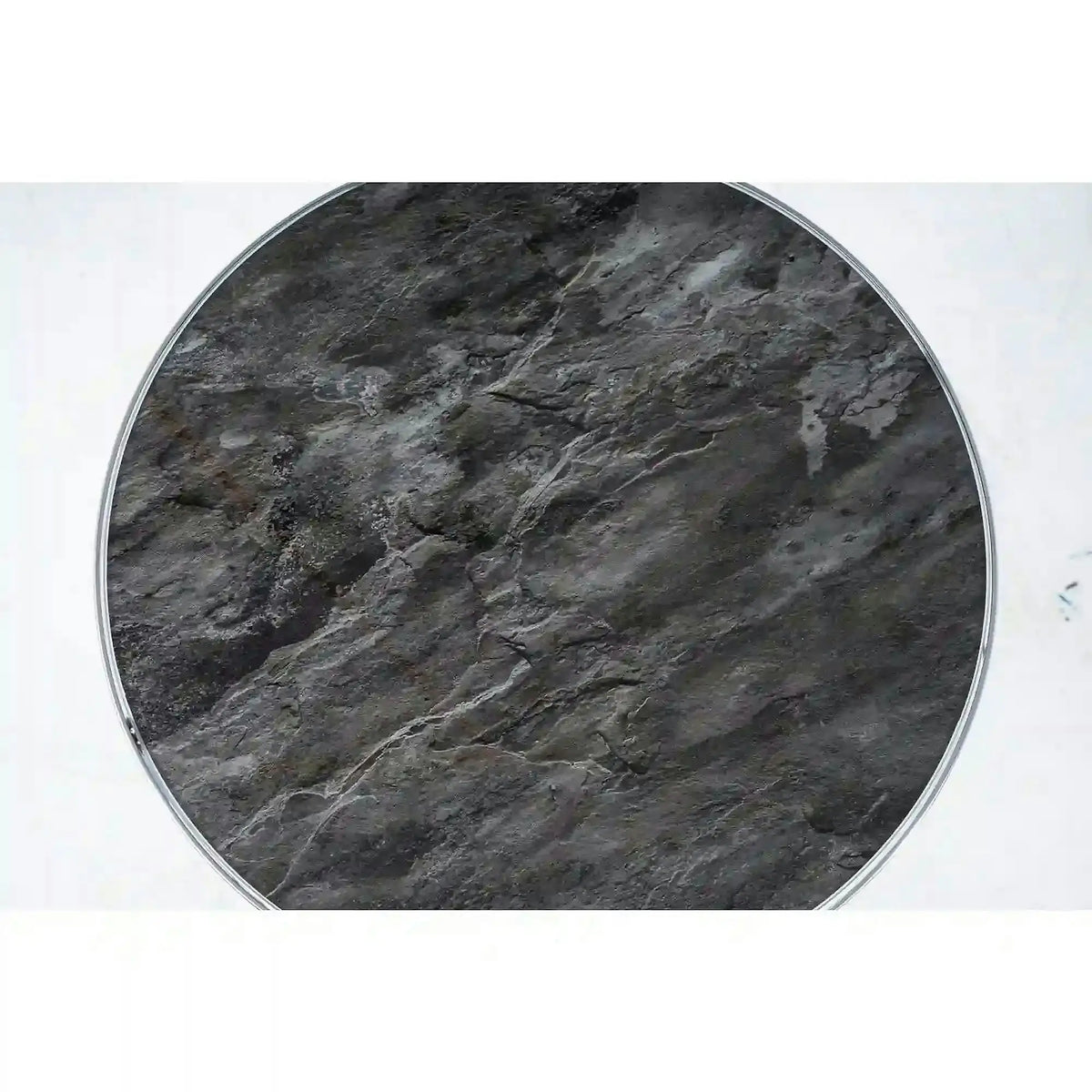 Masuta IBIZA C, gri cu efect de marmura/auriu,  sticla securizata/metal, 42x51 cm