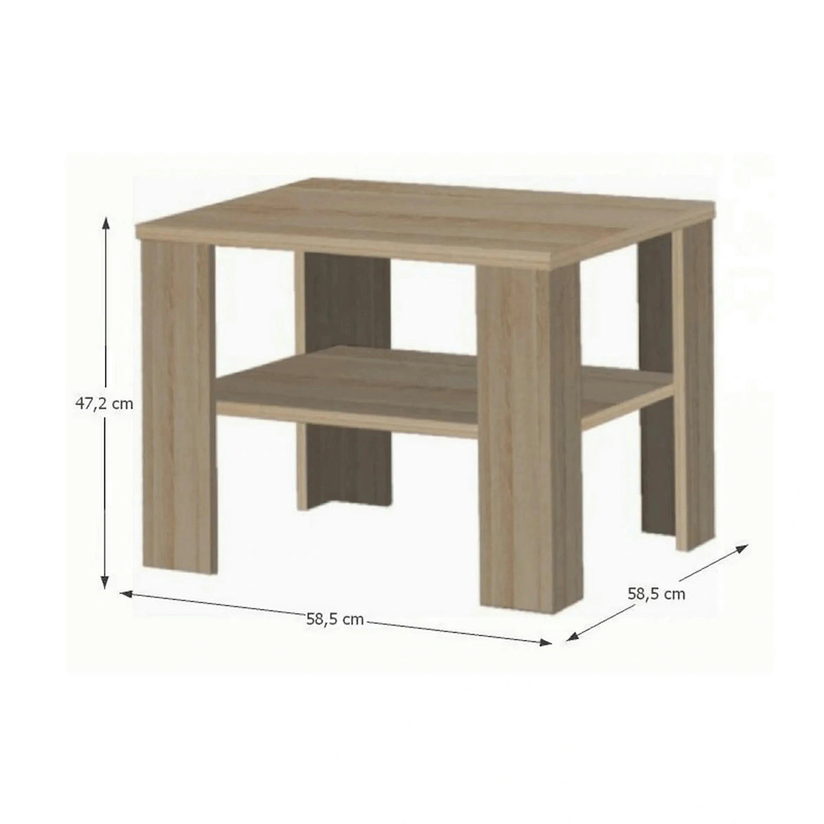 Masuta INTERSYS 21, stejar sonoma, DTD infoliat, 59x59x48 cm