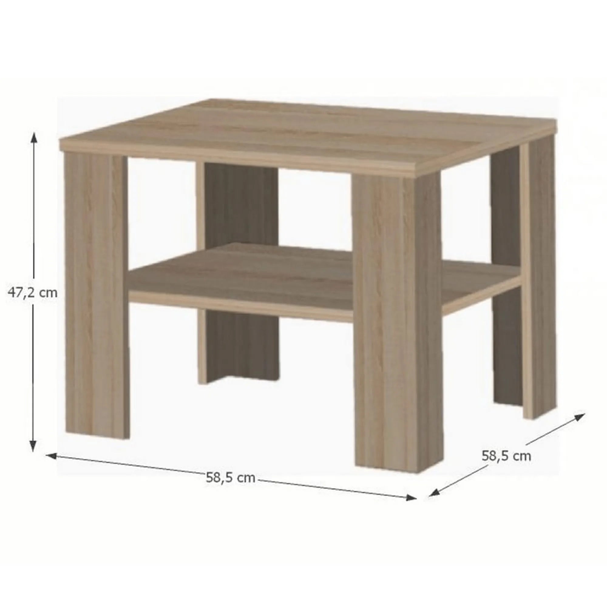 Masuta INTERSYS 21, stejar sonoma, DTD infoliat, 59x59x48 cm