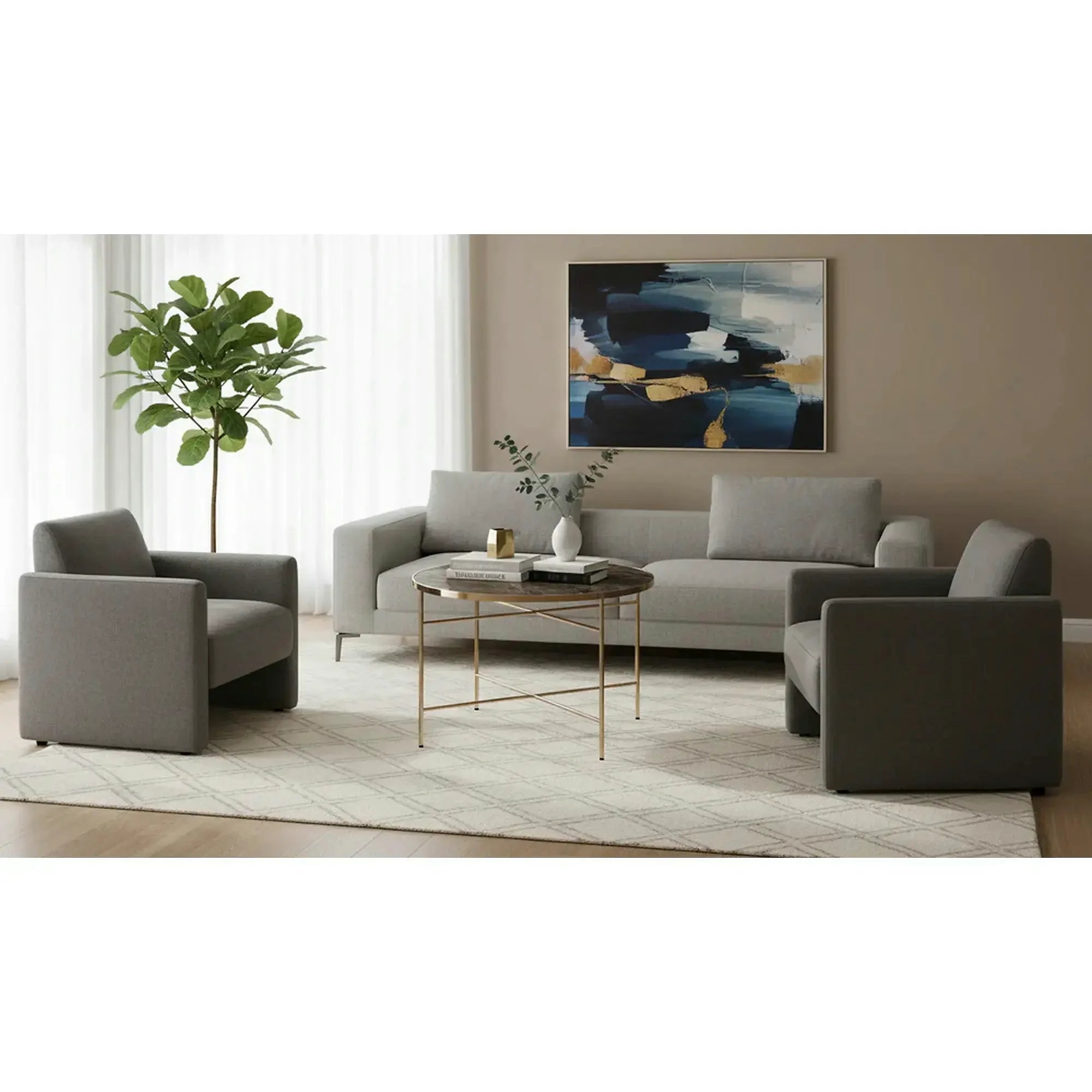 Masuta Isabelle, negru cu efect de marmura/bej, sticla/otel, 60x60x45 cm