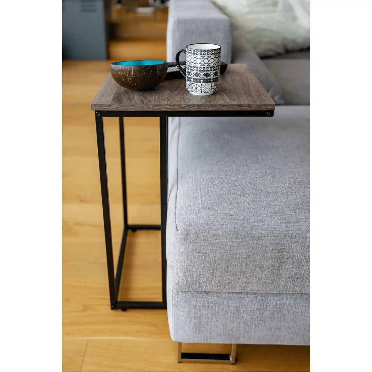 Masuta KALA, stejar/negru, 40x40x61 cm