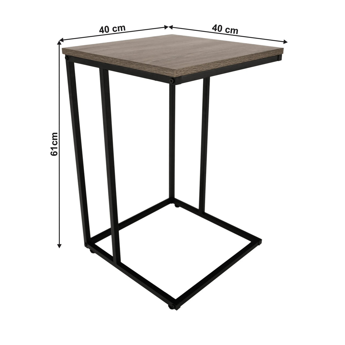 Masuta KALA, stejar/negru, 40x40x61 cm