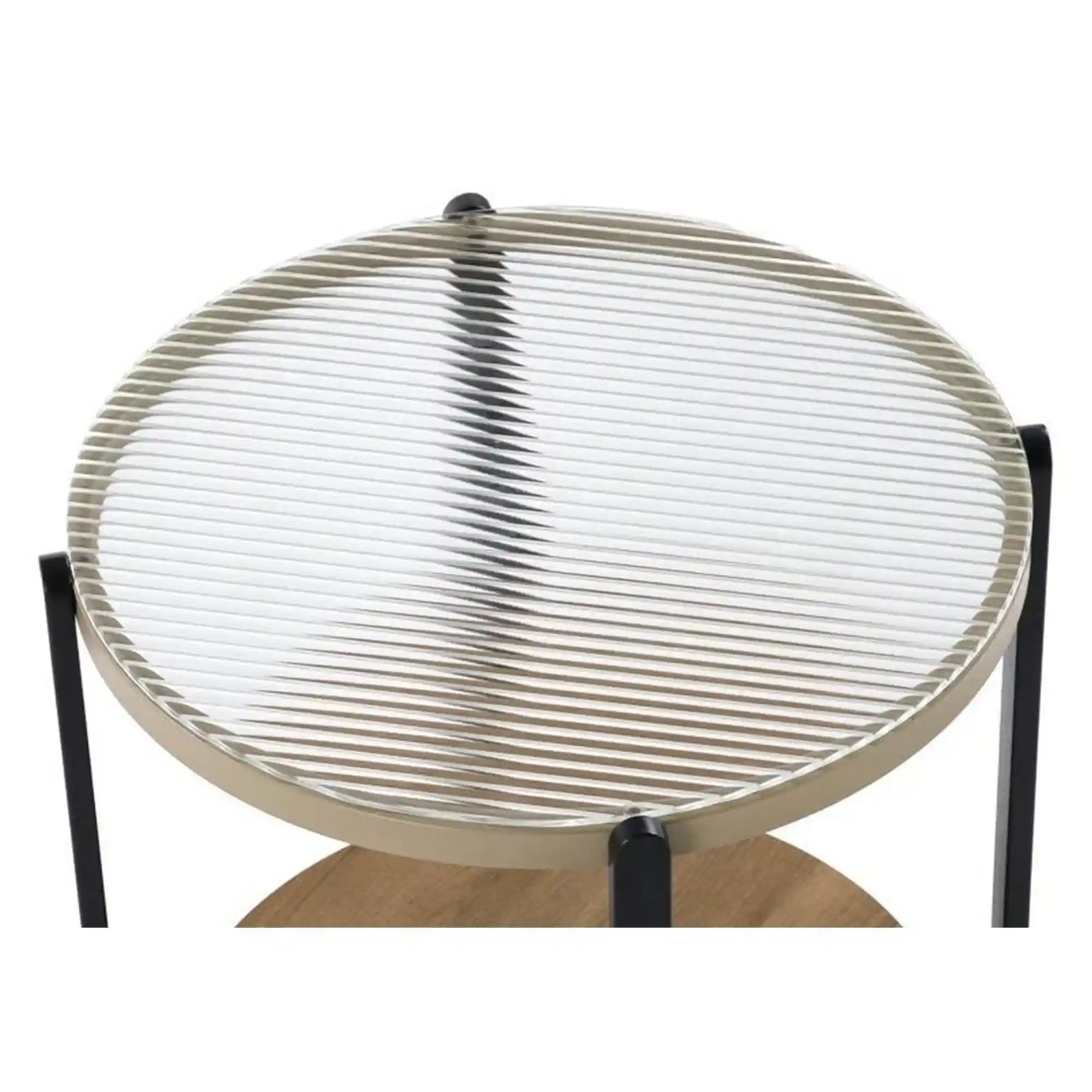 Masuta KAMALA S, transparent/negru, 53x55 cm