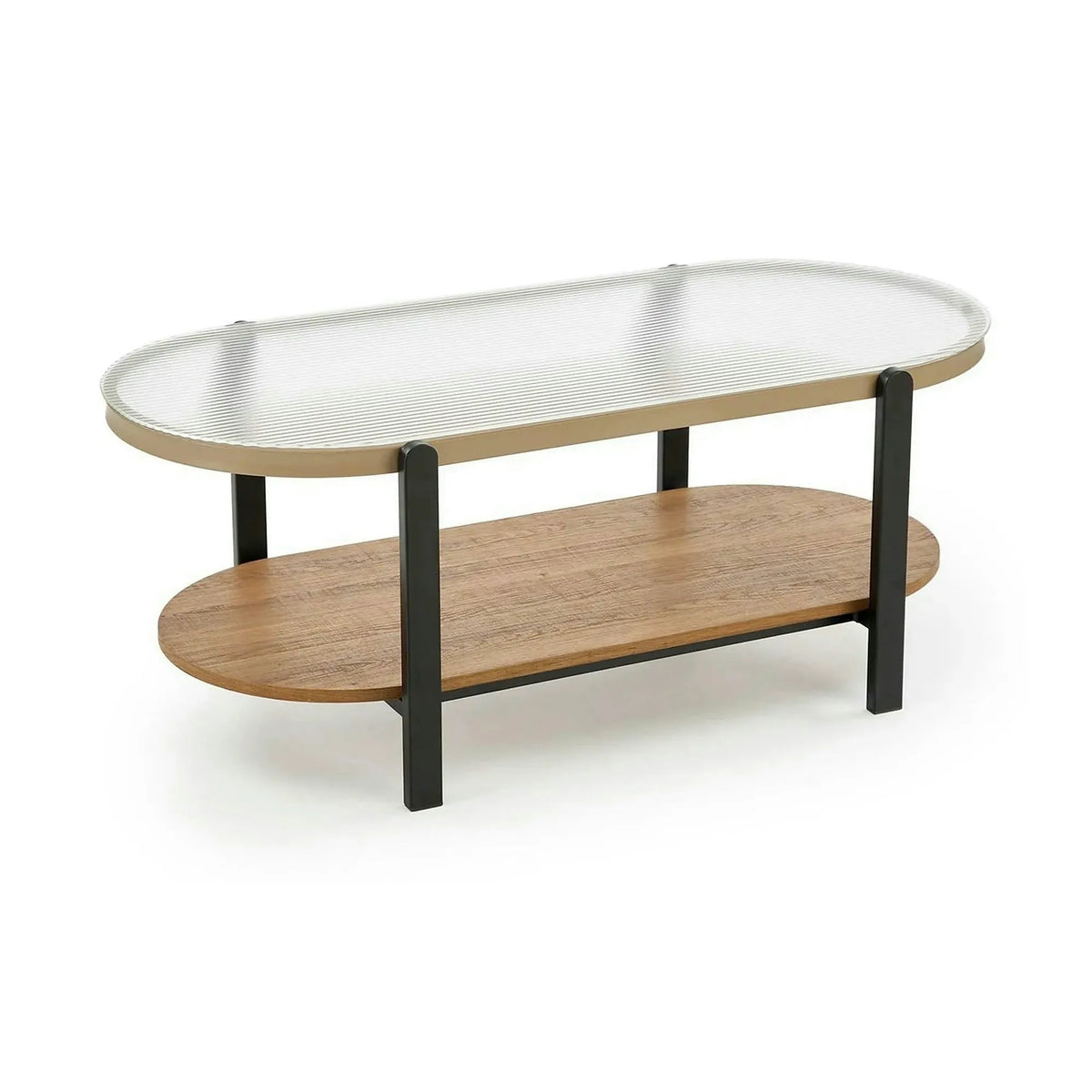 Masuta KAMALA, transparent/negru, 110x54x43 cm
