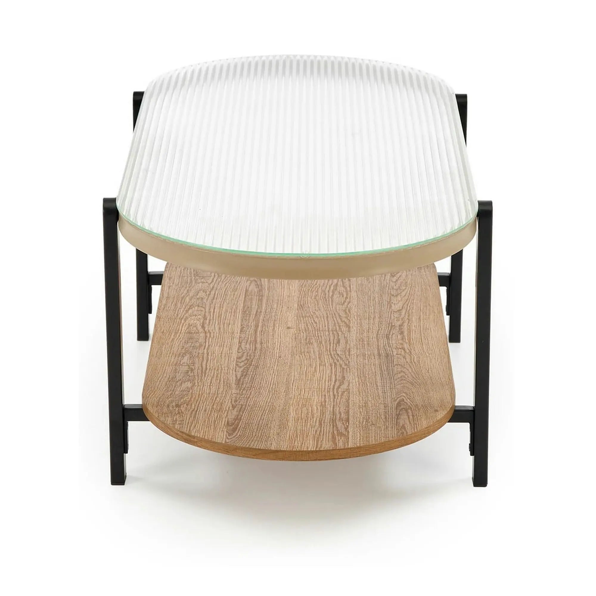 Masuta KAMALA, transparent/negru, 110x54x43 cm