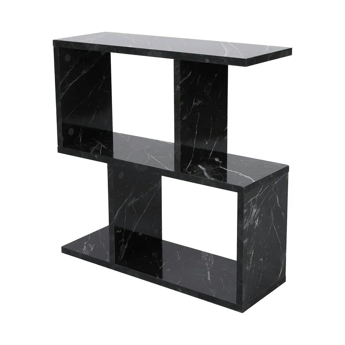 Masuta laterala LIFE, negru cu efect de marmura, PAL melaminat, 60x20x60 cm