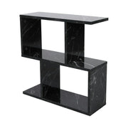 Masuta laterala LIFE, negru cu efect de marmura, PAL melaminat, 60x20x60 cm