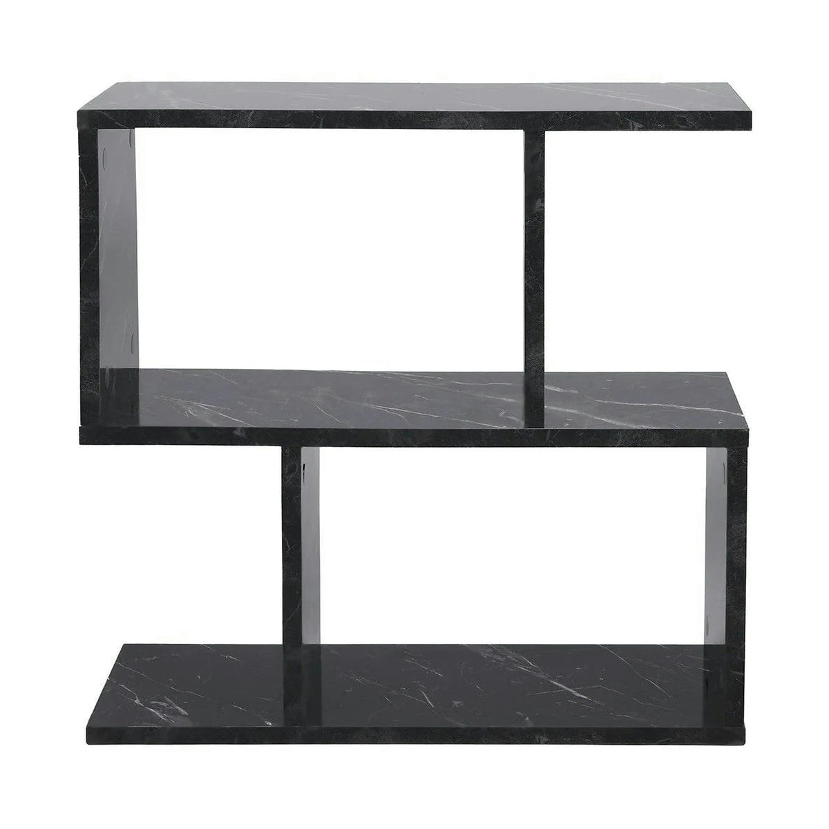 Masuta laterala LIFE, negru cu efect de marmura, PAL melaminat, 60x20x60 cm