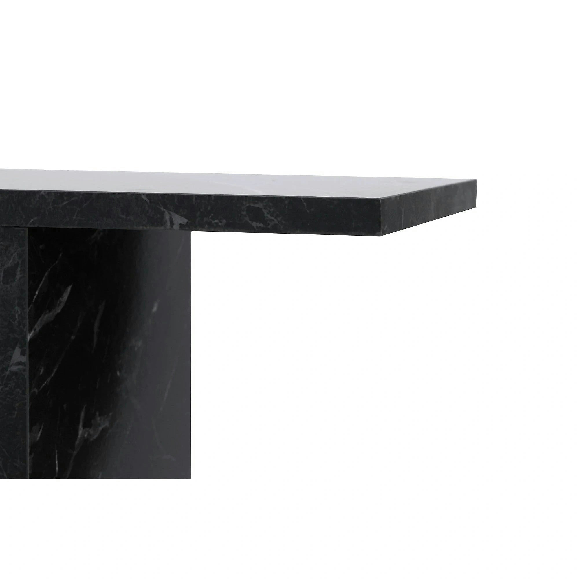 Masuta laterala LIFE, negru cu efect de marmura, PAL melaminat, 60x20x60 cm