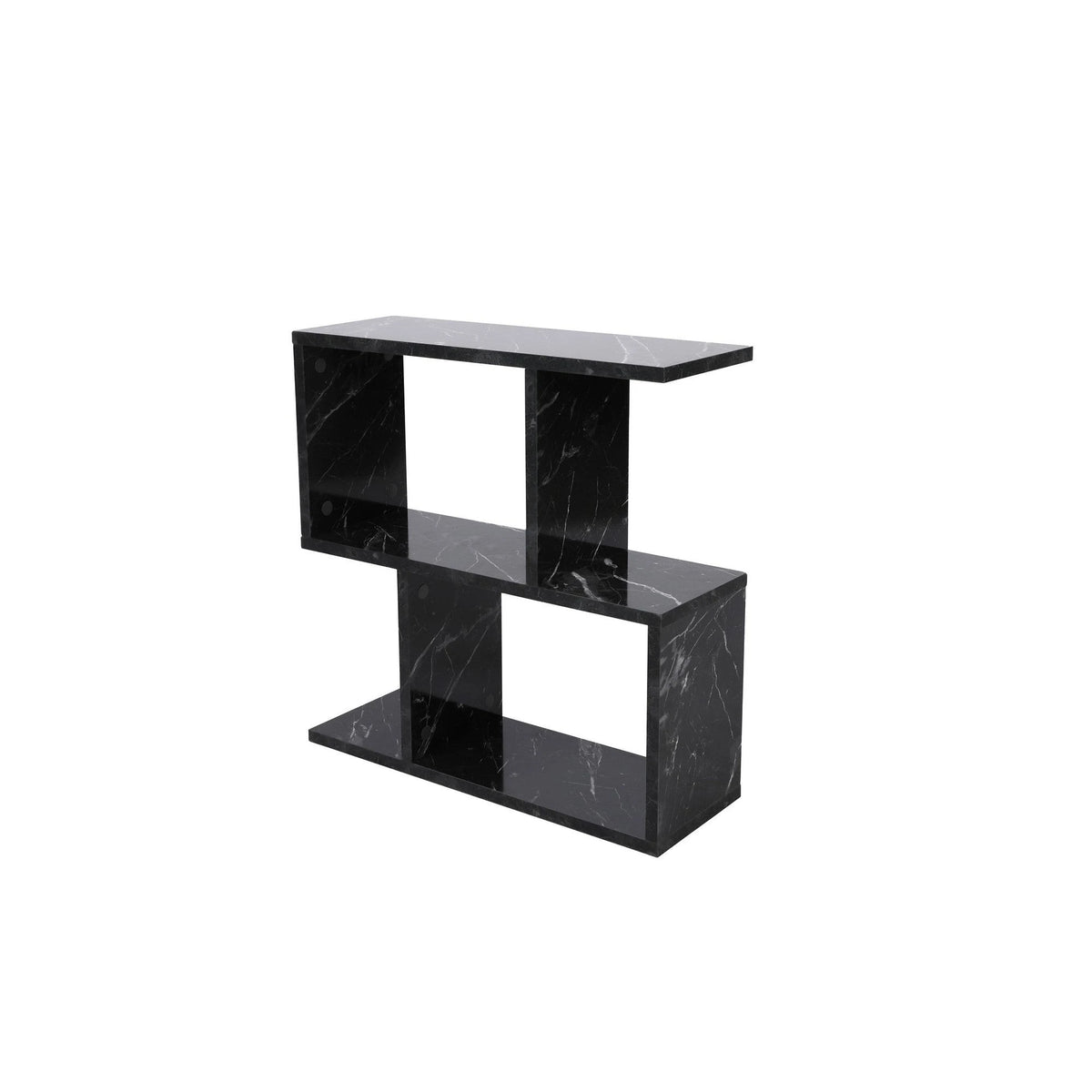 Masuta laterala LIFE, negru cu efect de marmura, PAL melaminat, 60x20x60 cm