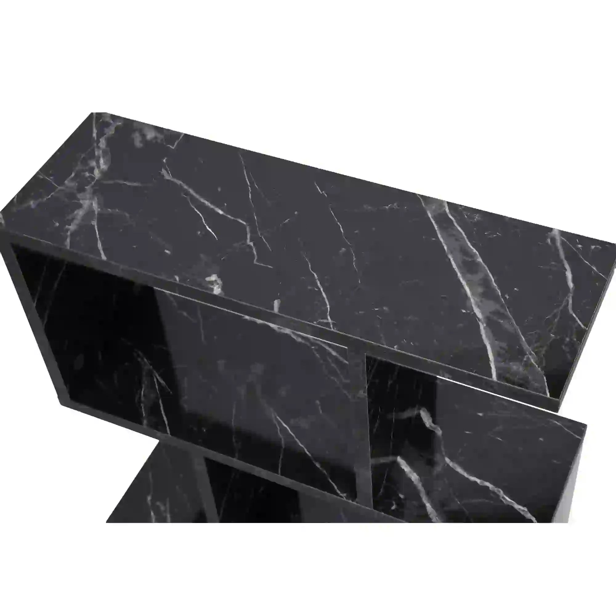 Masuta laterala LIFE, negru cu efect de marmura, PAL melaminat, 60x20x60 cm