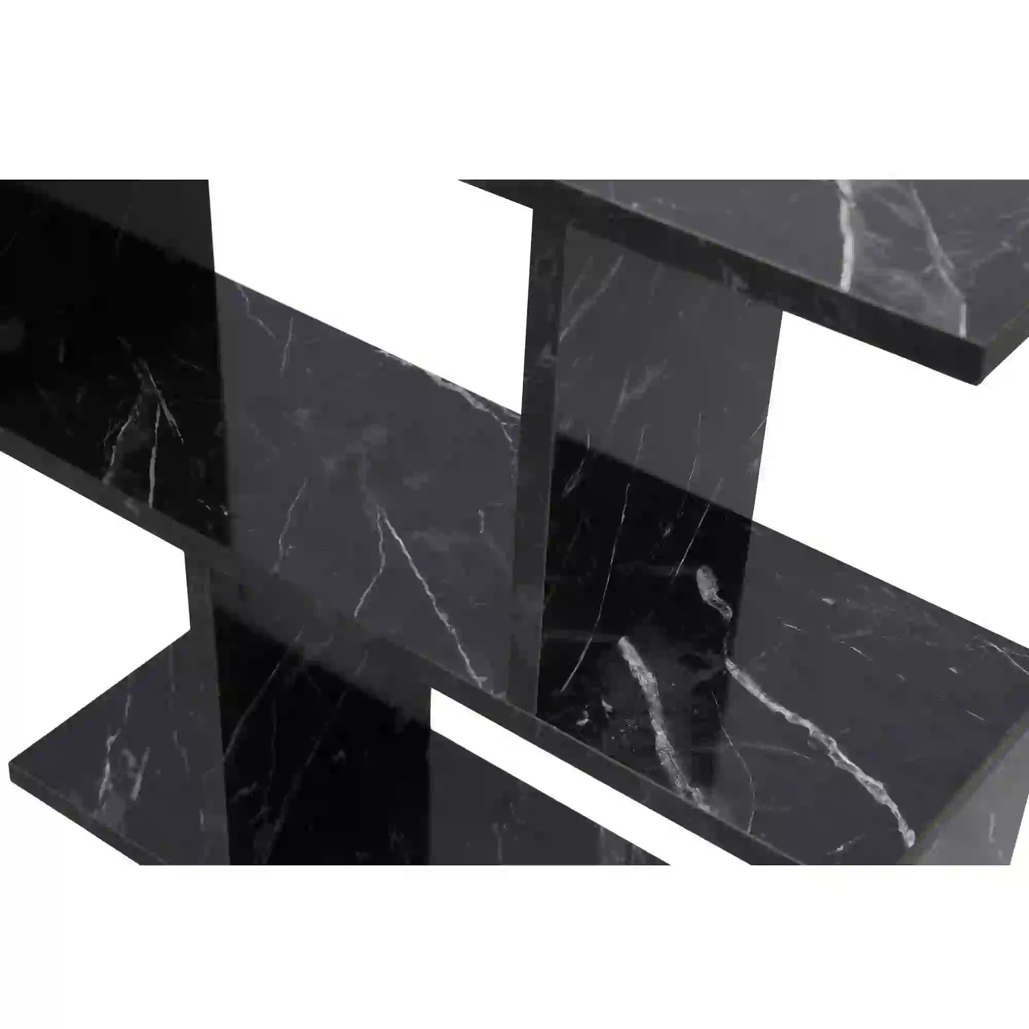 Masuta laterala LIFE, negru cu efect de marmura, PAL melaminat, 60x20x60 cm