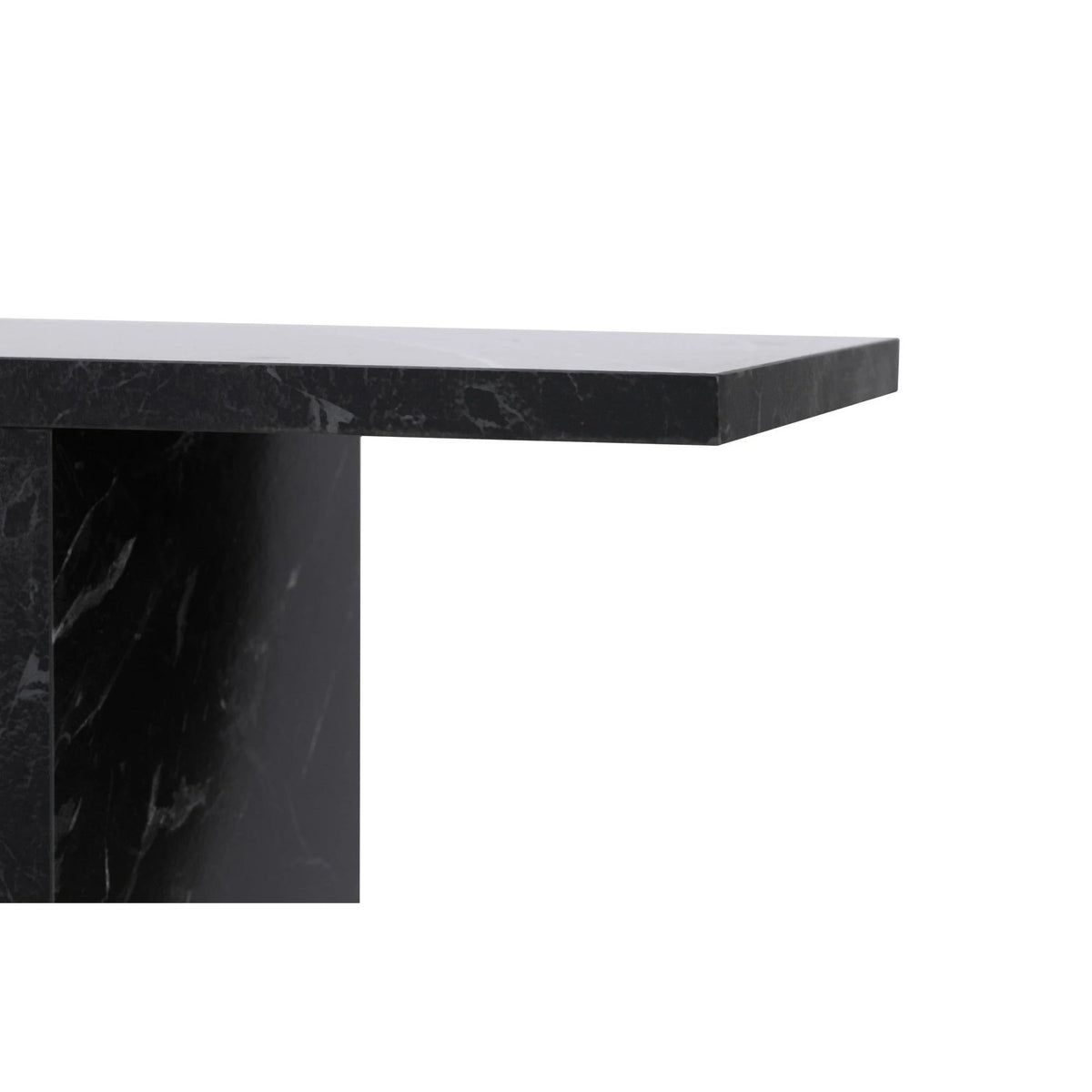Masuta laterala LIFE, negru cu efect de marmura, PAL melaminat, 60x20x60 cm