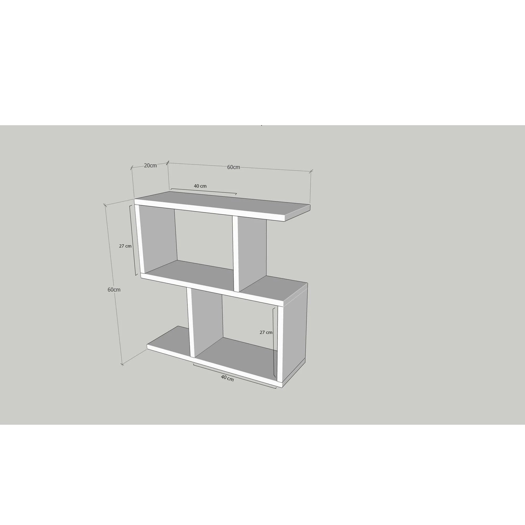Masuta laterala LIFE, negru cu efect de marmura, PAL melaminat, 60x20x60 cm