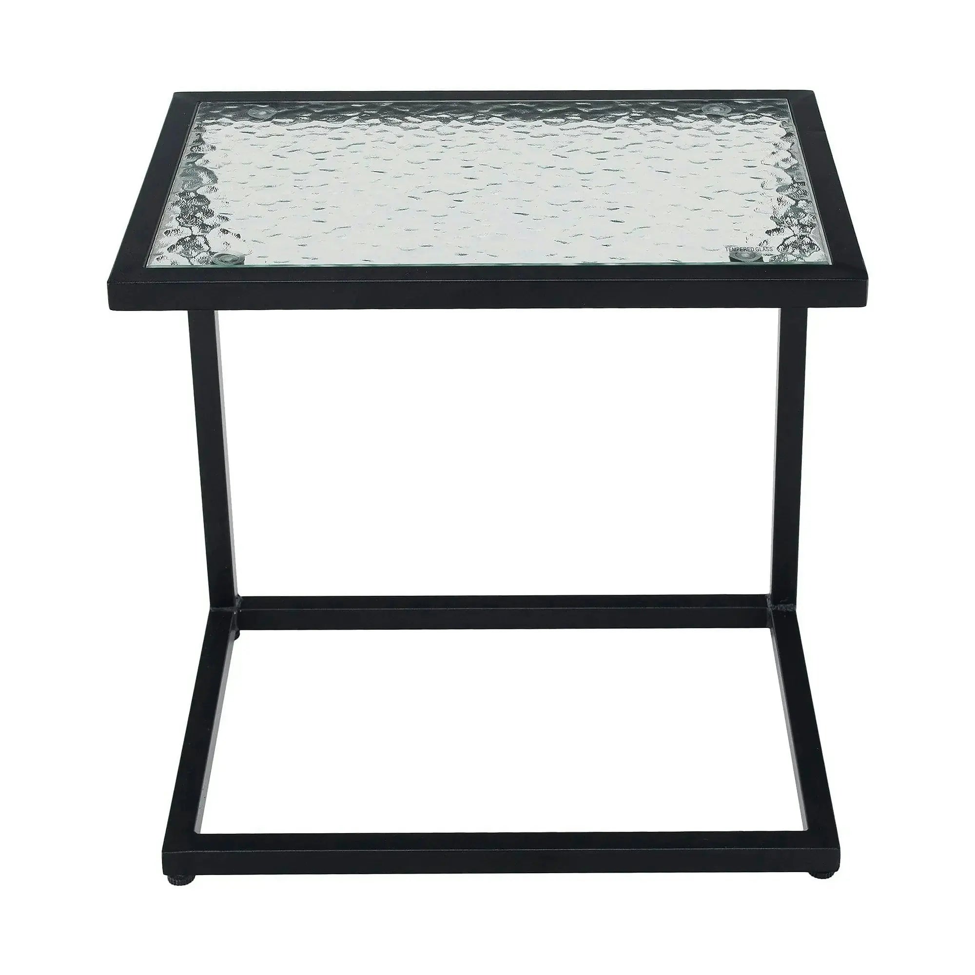 Masuta laterala SELKO, negru, sticla/metal, 45x30x46 cm